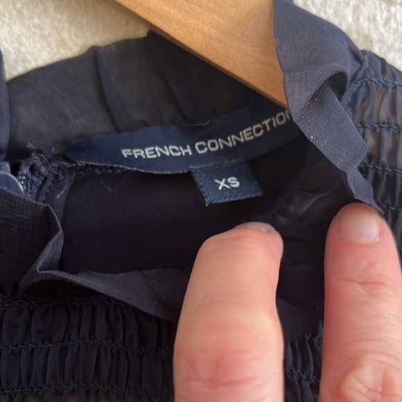 French Connection Ella Georgette Smocked Neck Mini Dress size XS - Picture 4 of 5